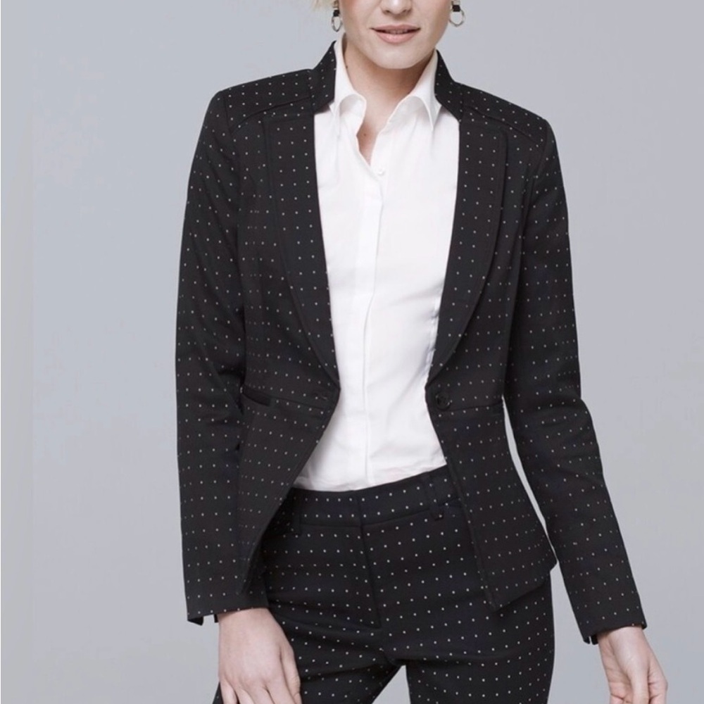 White House Black Market Diamond Dots Blazer - Picture 2 of 10